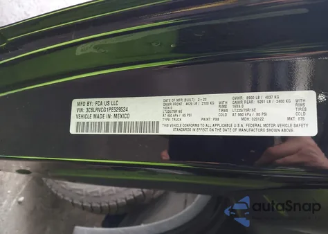 2023 Ram Promaster 2500 High Roof 136 Wb z USA, uszkodzony, nr VIN 3C6LRVCG1PE529524